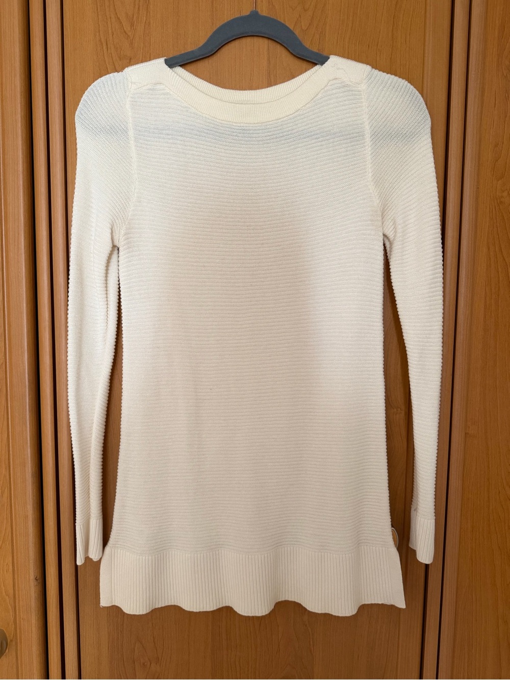 Ann Taylor Factory Textured Knit Long Sleeve Sweater Off White Size XS